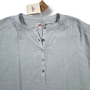 Faherty Brand Dream Organic Cotton Desmond Top Shirt Smoke Small MSRP $98‎